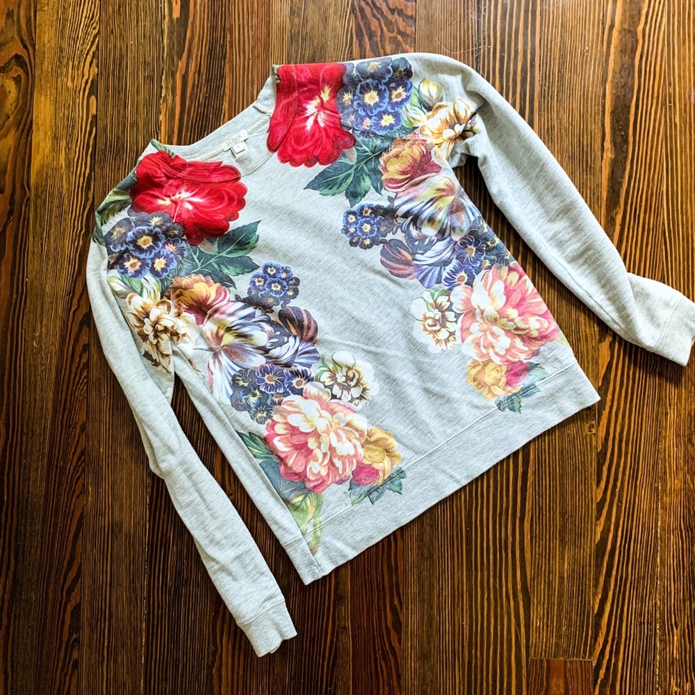 J. Crew floral sweatshirt